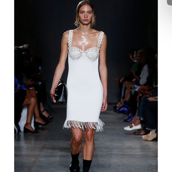 NEW PROENZA SCHOULER WHITE RIBBED MINI DRESS - Picture 10 of 12